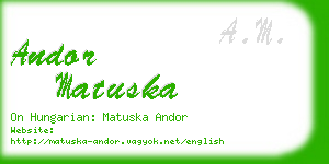 andor matuska business card